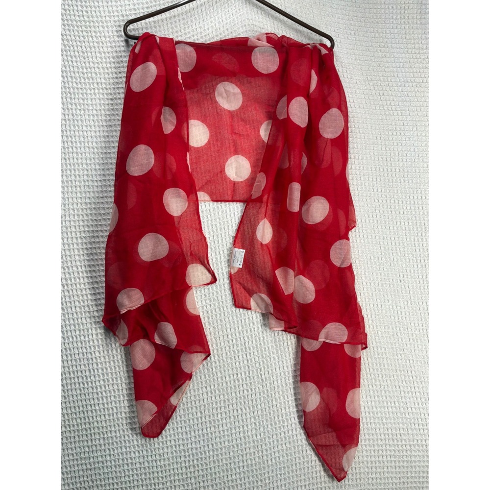 Retro Womens Evergreen Enterprises Polka Dot Scarf OS Red White